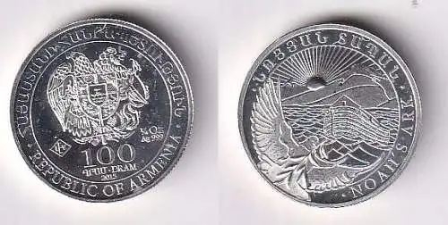 100 Dram Silbermünze Armenien 2015 Arche Noah 1/4 Oz .999 PP (166856)