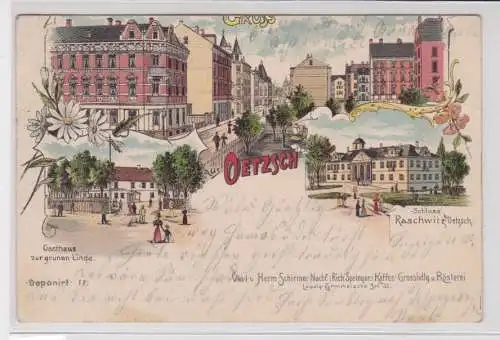 906954 Reklame Ak Lithographie Gruss aus Oetzsch 1902