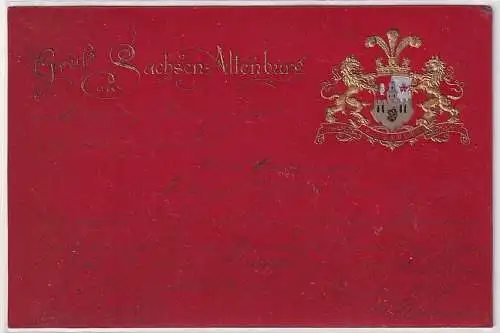 908358 Wappen Präge Ak Gruß aus Sachsen-Altenburg 1899