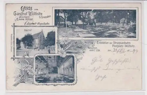 906823 Mehrbild Ak Gruß vom Gasthof Wölfnitz bei Dresden 1899