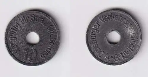 10 Pfennig Zink Münze Notgeld Duisburger Verkehrsgesellschaft A.-G.   (167099)