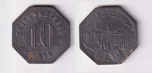 10 Pfennig Eisen Münzen Notgeld Stadt Crailsheim 1918  (166885)