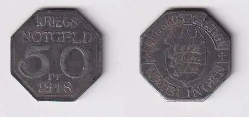 50 Pfennig Eisen Münzen Notgeld Amtskorporation Waiblingen 1918  (167096)