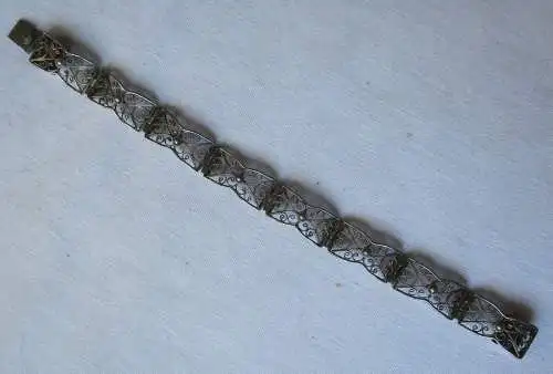 charmantes 835er Silber Armband im Jugendstil mit Ornamenten (159730)