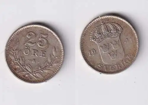 25 Öre Silber Münze Schweden 1941 (162454)
