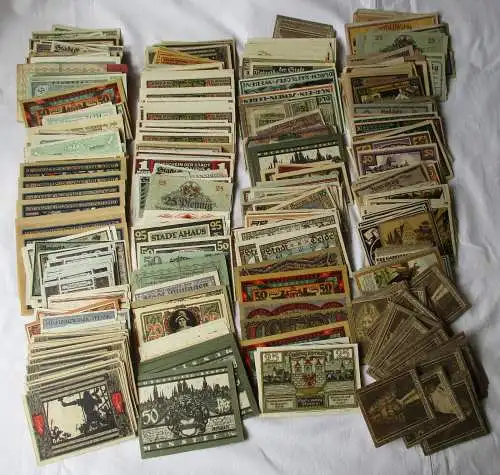 Sammlung mit 853 Banknoten Städte Notgeld Deutschland um 1921 (140210)