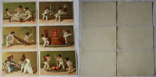 Sammelbilder Pierrots - Die kleinen, genannt Schwarzkappen um 1880 (7/150305)