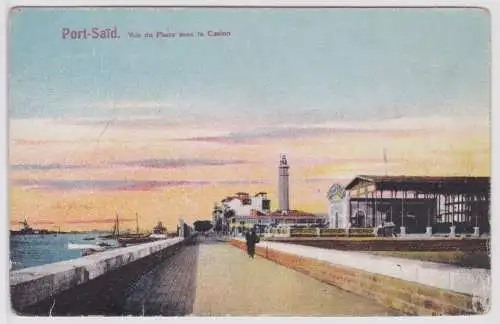 902584 Foto Ak Port Said Vue du Pharo avec le Casino um 1920