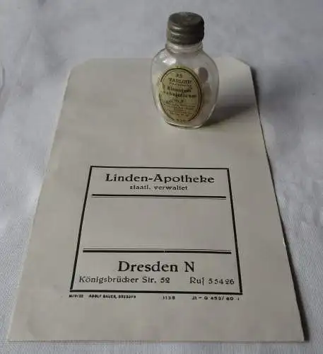 Medizin Fläschchen 25 Tabletten Bismutum subnitricum Berlin um 1930 (156145)