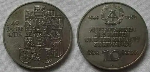 DDR Gedenk Münze 10 Mark 40.Jahrestag der DDR 1989 (153486)