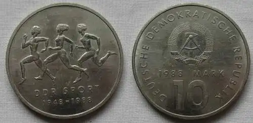 DDR Gedenk Münze 10 Mark 40 Jahre DDR Sport 1988 (159505)