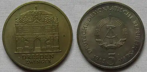 DDR Gedenk Münze 5 Mark Dresden Zwinger 1985 (141405)