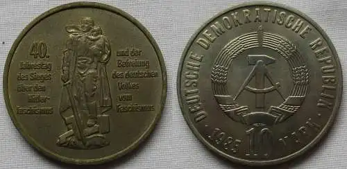 DDR Gedenk Münze 10 Mark 40 Jahre Kriegsende 1985 vz (145688)