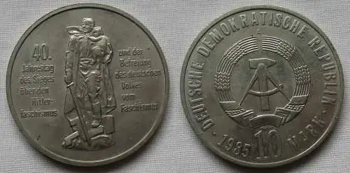 DDR Gedenk Münze 10 Mark 40 Jahre Kriegsende 1985 vz (142574)