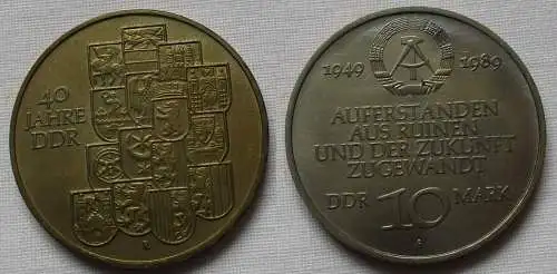 DDR Gedenk Münze 10 Mark 40.Jahrestag der DDR 1989 vz (146284)