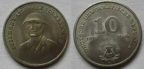 DDR Gedenk Münze 10 Mark 20 Jahre Nationale Volksarmee NVA 1976 vz (145260)