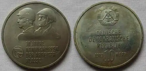 DDR Gedenk Münze 10 Mark 30 Jahre Kampfgruppen der Arbeiterklasse 1983 (140948)