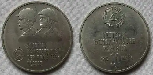 DDR Gedenk Münze 10 Mark 30 Jahre Kampfgruppen der Arbeiterklasse 1983 (144930)