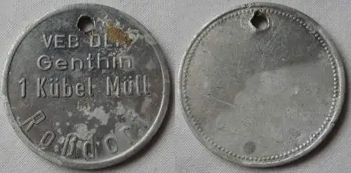 Aluminium DDR Wertmarke VEB DLK Genthin 1 Kübel Müll Roßdorf (133415)