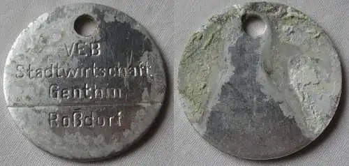 Aluminium DDR Wertmarke VEB Stadtwirtschaft Genthin Roßdorf (138623)
