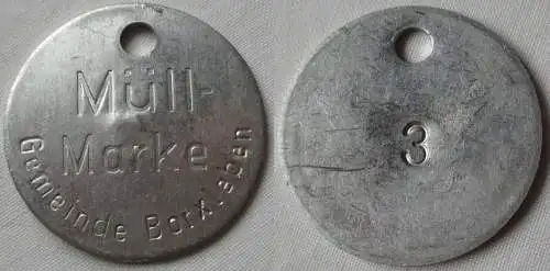 Aluminium DDR Wertmarke Müllmarke Gemeinde Borxleben  (134881)