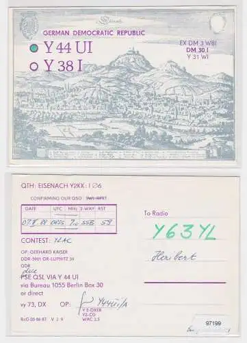 97199 QSL Karte Funker Funkamateur DDR Eisenach historische Stadtansicht 1988