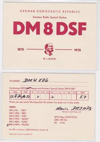 91721 QSL Karte Amateur Funker DDR Eisfeld Werra mit Stadtwappen 1979