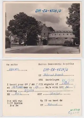 79808 QSL Karte Amateur Funker DDR Gardelegen Stadtansicht 1968