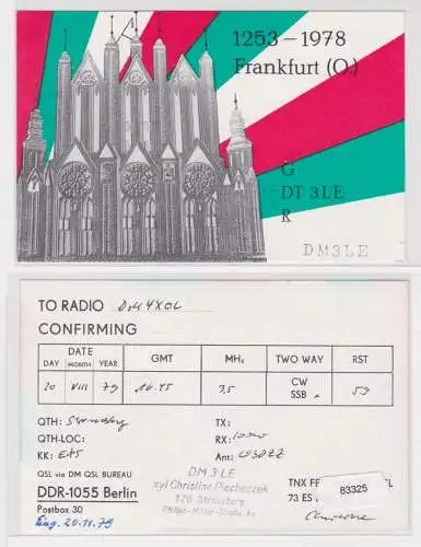 83325 QSL Karte Amateur Funker DDR Frankfurt an der Oder 1979