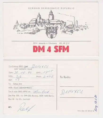 83763 QSL Karte Amateur Funker DDR Jesewitz bei Eilenburg 1979