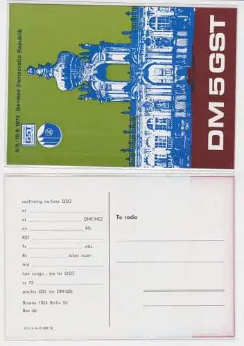 99913 QSL Karte Amateur Funker DDR Dresden V.Kongress der GST 1972