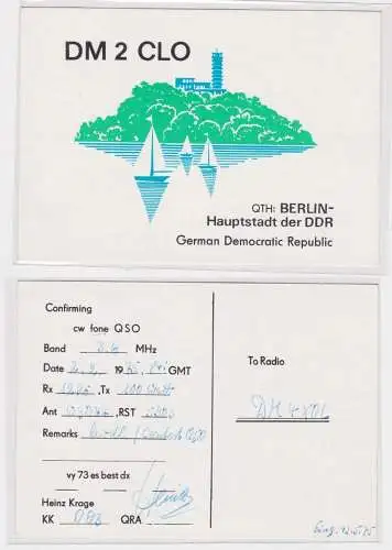 901584 QSL Karte Amateur Funker DDR Berlin Müggelturm 1975