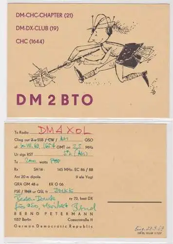 901612 QSL Karte Amateur Funker DDR Berlin Humormotiv 1969