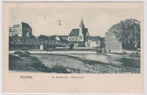 92117 Ak Rochlitz St.Petrikirche Muldenwehr 1915