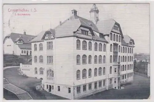 62496 Ak Crimmitschau in Sa. 2.Bezirksschule 1911