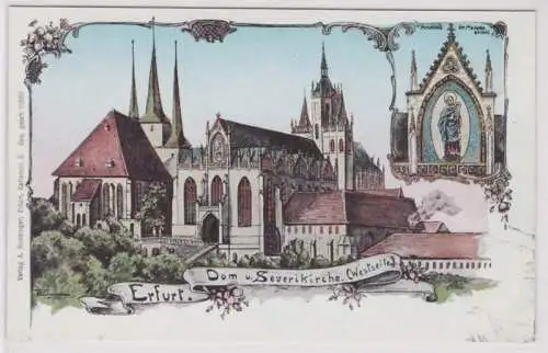 00395 Ak Erfurt Dom & Severikirche (Westseite) um 1900