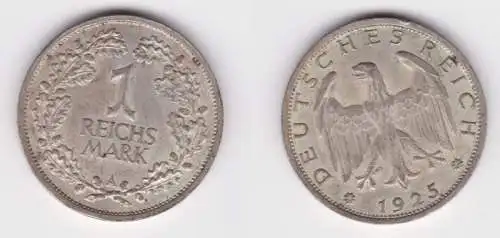 1 Reichsmark Silber Münze Weimarer Republik 1925 A ss+ (117157)