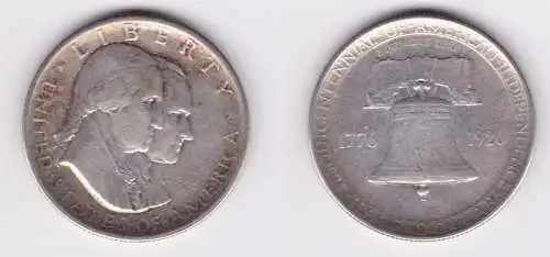 1/2 Dollar Silber Münze USA 150 Jahre Unabhängigkeit 1776-1926 vz (107869)