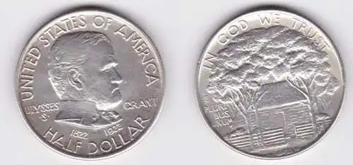 1/2 Dollar Silber Münze USA Ulysses Grant 1922 S vz (109162)