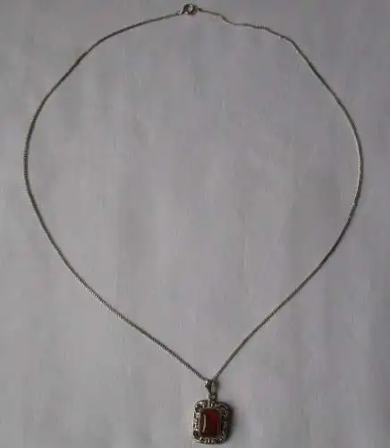 elegante 835er Sterling Silber Kette mit Schmuckstein Anhänger (111392)