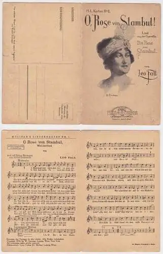 99361 Doppel Klapp Lied Ak "O, Rose von Stambul!" um 1910