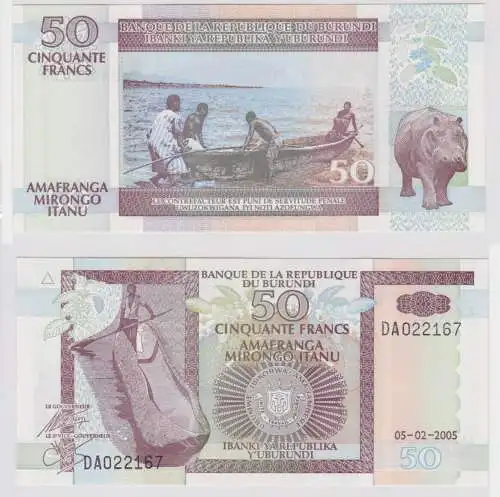 50 Francs Banknote Banque de la Republique du Burundi 2005 P36 UNC (159443)