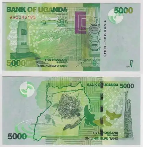 5000 Shillings Banknote Uganda 2010  Pick 51 bankfrisch UNC (159303)