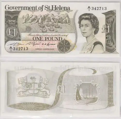 1 Pound Pfund Banknote Governement of St.Helena 1981 kassenfrisch UNC (159559)