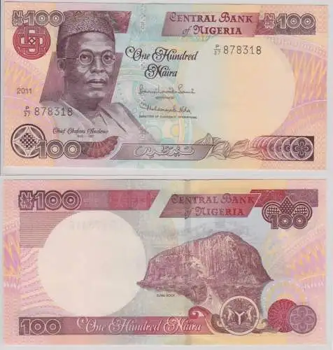 100 Naira Banknote Central Bank of Nigeria 2011 Pick 28 k kassenfrisch (159364)