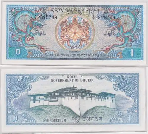 1 Ngultrum Banknote Bhutan (1981) Pick 5 bankfrisch UNC (159117)