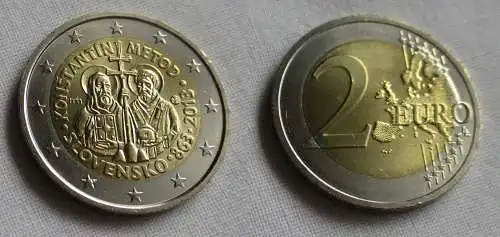 2 Euro Gedenkmünze Slowakei 2013 1150. Jahrest. Mission Kyrill u. Method(159399)
