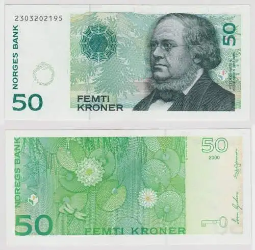 50 Kronen Kroner Banknote Norwegen 2000 bankfrisch Pick 46b (159491)