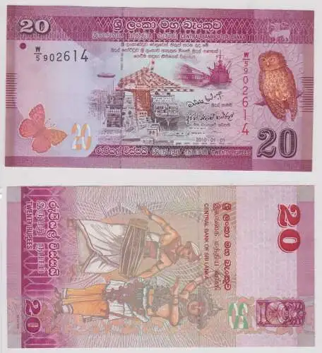 20 Rupees Rupien Banknote Central Bank of Sri Lanka 2010 kassenfrisch (159475)