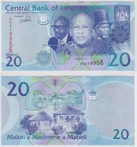 20 Maloti Banknote Central Bank of Lesotho 2013 bankfrisch UNC (159350)